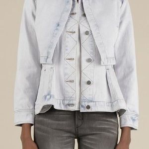 Current Air Denim Jacket Peplum M Medium